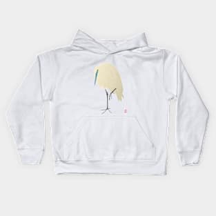 Egret - Asian Art Kids Hoodie